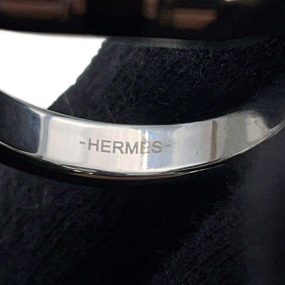 エルメス リング マイヨン ブラック/シルバー金具 サイズT60 HERMES メンズ 指輪 黒