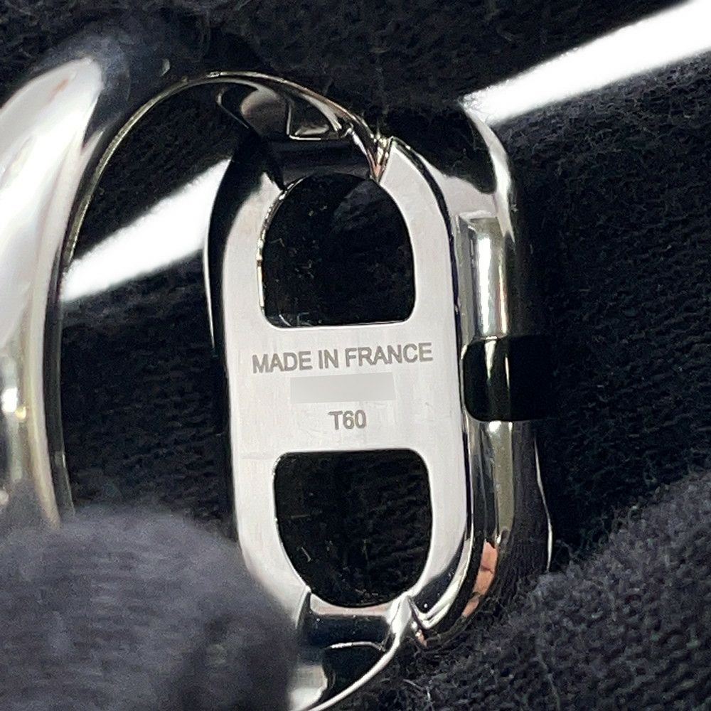 エルメス リング マイヨン ブラック/シルバー金具 サイズT60 HERMES メンズ 指輪 黒