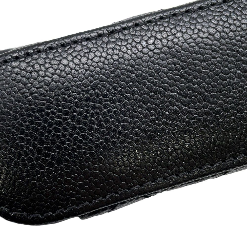 シャネル チェーンヴァニティー ケース スモール マトラッセ ココマーク キャビアスキン AP2503 CHANEL ショルダー ポシェット 黒