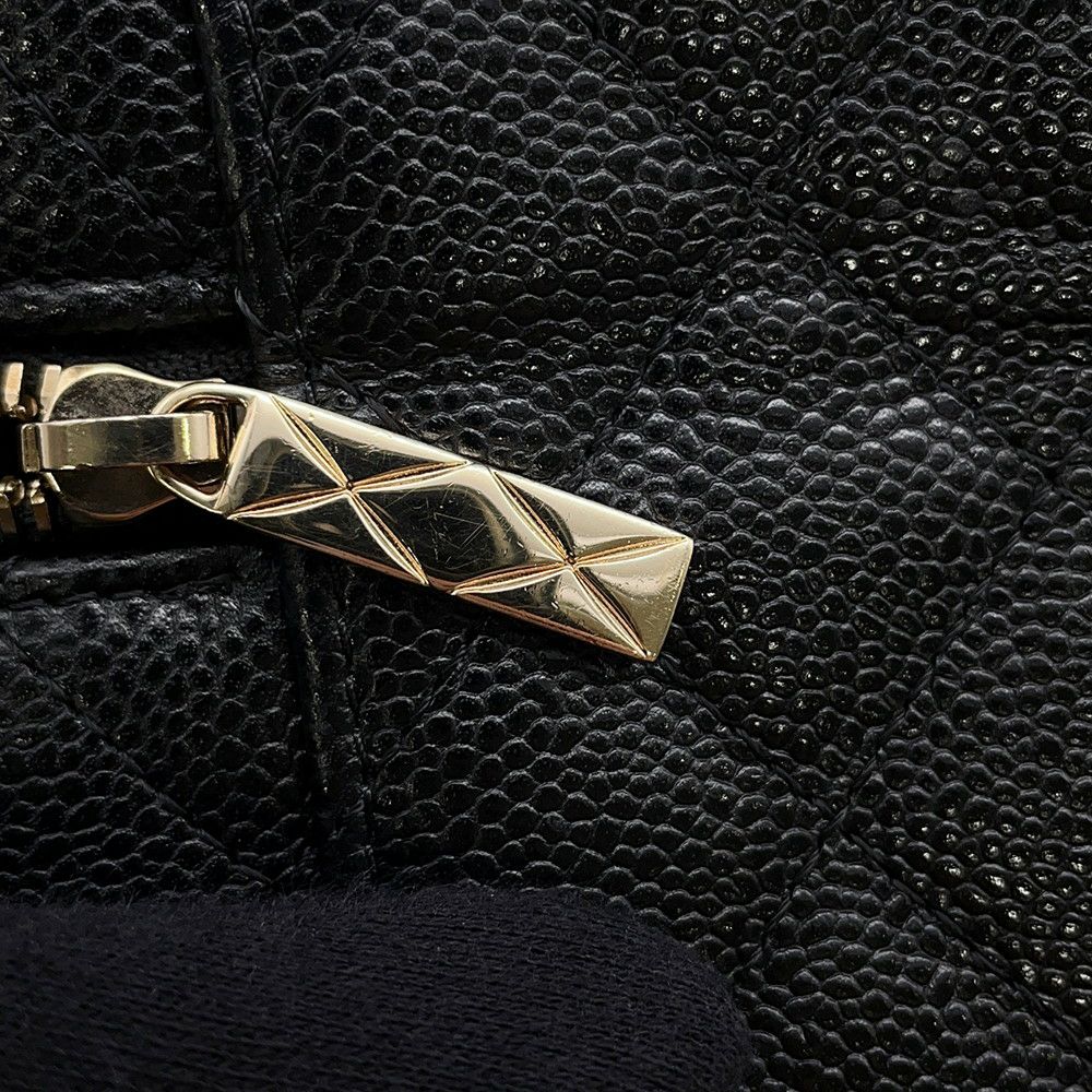 シャネル チェーンヴァニティー ケース スモール マトラッセ ココマーク キャビアスキン AP2503 CHANEL ショルダー ポシェット 黒