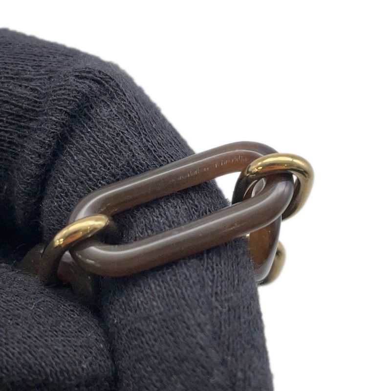 エルメス ロングネックレス レジーユ バッファローホーン/メタル HERMES Wチェーン アクセサリー