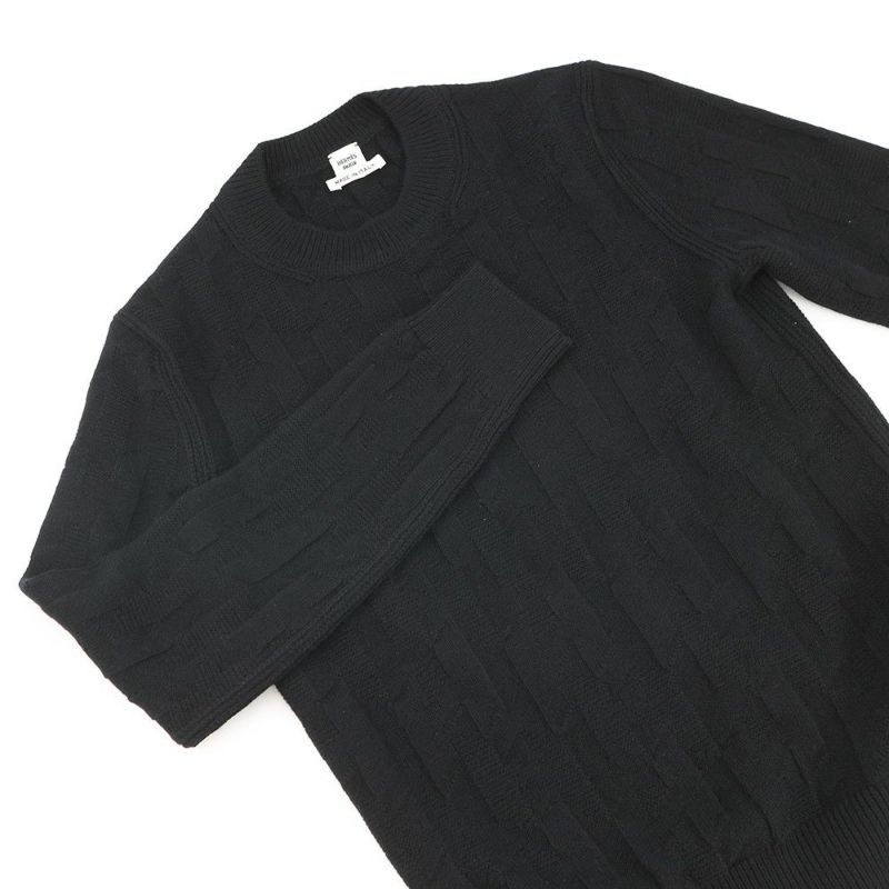 エルメス ニット ロングスリーブ Hモチーフ レディースサイズ34 HERMES アパレル トップス 黒