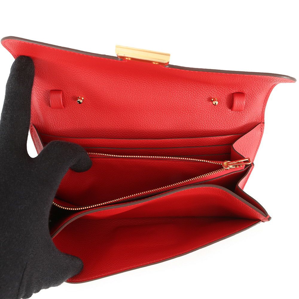 エルメス 長財布 コンスタンス トゥーゴー ルージュラデュー/ゴールド金具 エバーカラー K刻印