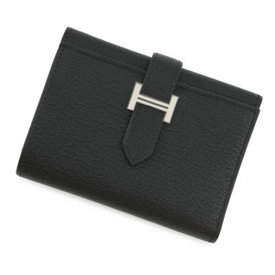 エルメス 二つ折り財布 ベアンコンパクト モノクローム ブラック