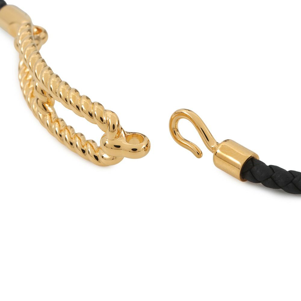 エルメス ブレスレット ルリ・ゴドロンヌ  ブラック/ゴールド金具 スイフト HERMES アクセサリー