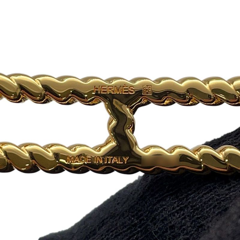 エルメス ブレスレット ルリ・ゴドロンヌ  ブラック/ゴールド金具 スイフト HERMES アクセサリー