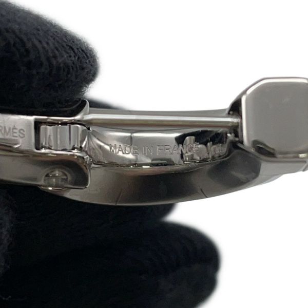 エルメス ピアス ジョケット PM ブラック/シルバー金具 ボックスカーフ/メタル HERMES アクセサリー 黒