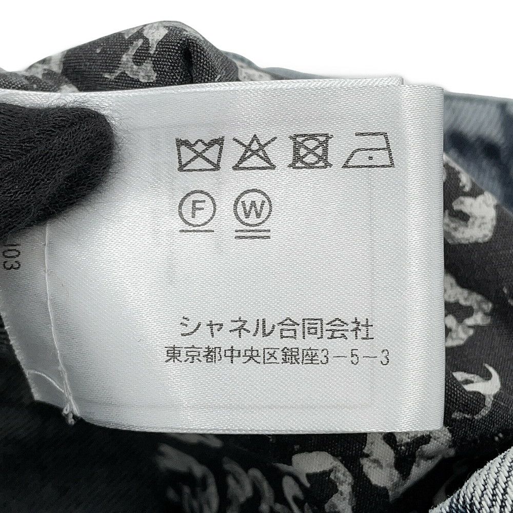 シャネル パンツ カメリア プリント ウォッシュド デニムパンツ コットン レディースサイズ36 P70188 CHANEL ボトムス