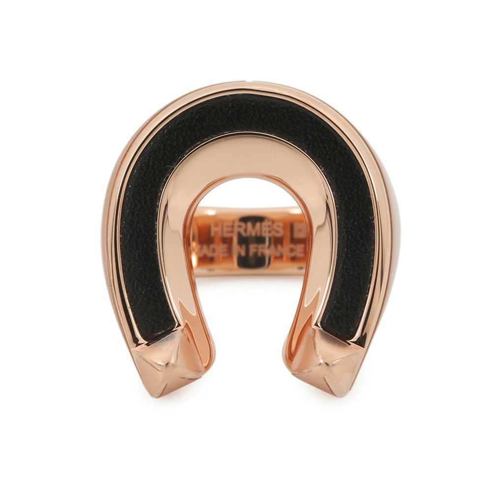 エルメス リング ジョケット GM ブラック/ピンクゴールド金具 サイズ53 HERMES 指輪 黒