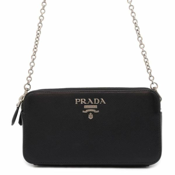 プラダ ショルダーバッグ サフィアーノ 1DH010 PRADA バッグ ウォレット 財布 黒 安心保証 |  中古・新品ブランド販売ギャラリーレア公式通販