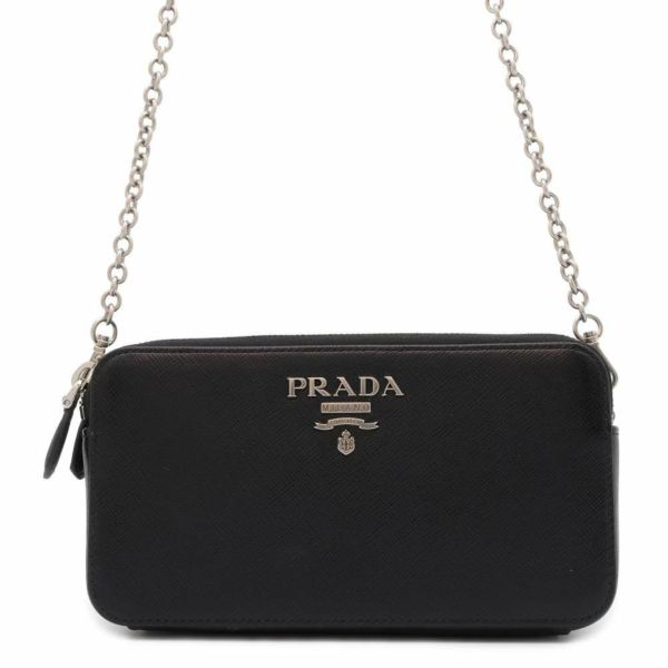 プラダ ショルダーバッグ サフィアーノ 1DH010 PRADA バッグ ウォレット 財布 黒