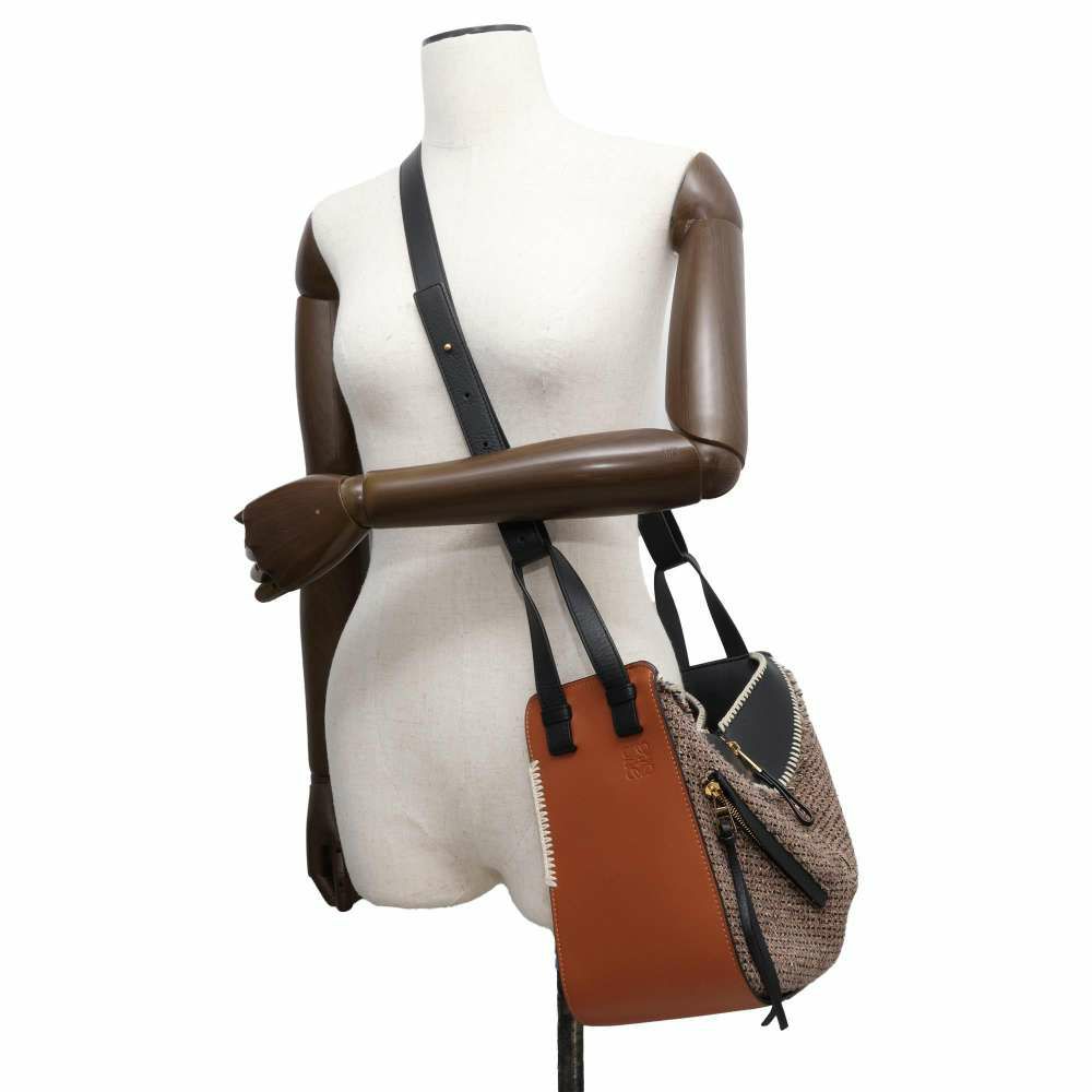 ロエベ ハンドバッグ ハンモック スモール ツイード レザー 309.62.S35 LOEWE 2wayショルダー 黒