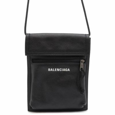 BALENCIAGA レザーショルダーバッグ　サコッシュ 美品 袋付 バレンシアガ ロゴ レザー ショルダーバッグ
