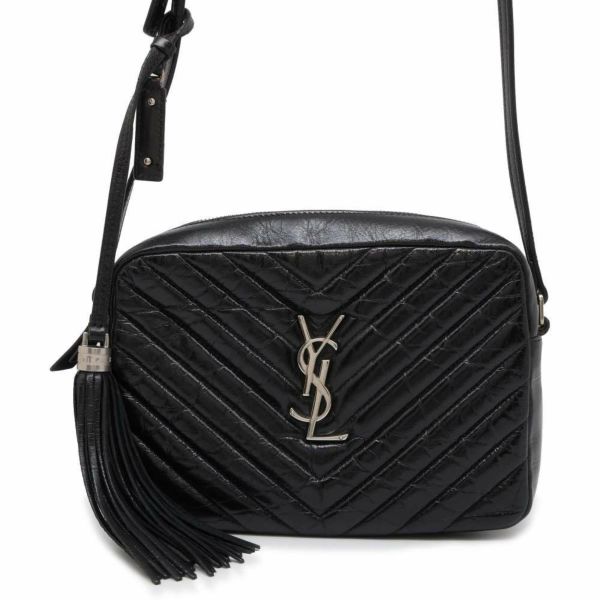 サンローランパリ ショルダーバッグ Vステッチ ルー カメラバッグ 468537 SAINT LAURENT PARIS YSL 黒 タッセル