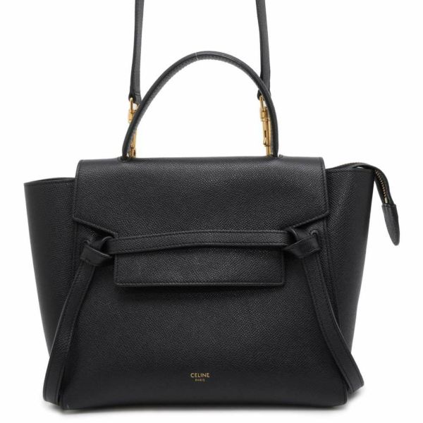 セリーヌ ハンドバッグ ベルトバッグ マイクロ レザー 189153 CELINE 2wayショルダーバッグ 黒