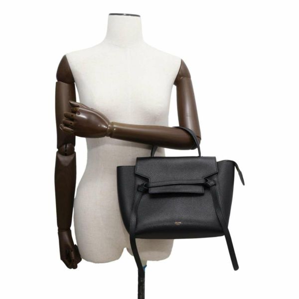 セリーヌ ハンドバッグ ベルトバッグ マイクロ レザー 189153 CELINE 2wayショルダーバッグ 黒