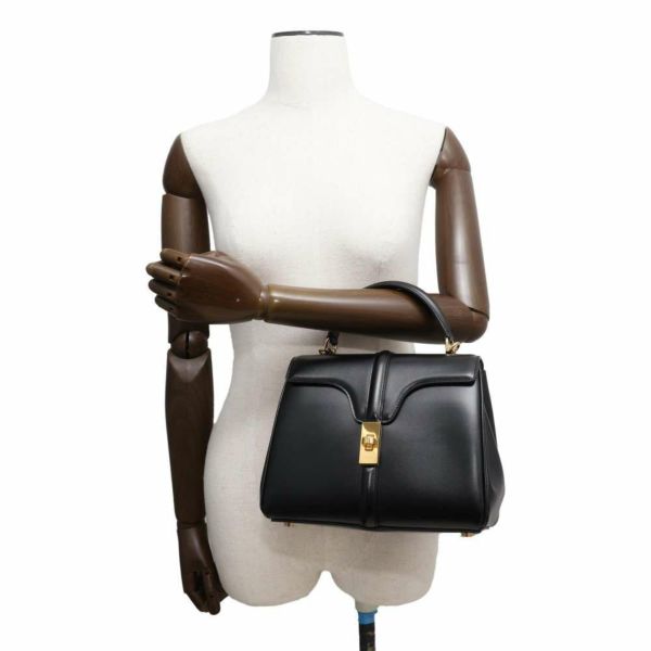 セリーヌ ハンドバッグ 16 セーズ 188003 カーフレザー CELINE バッグ 2wayショルダーバッグ 黒