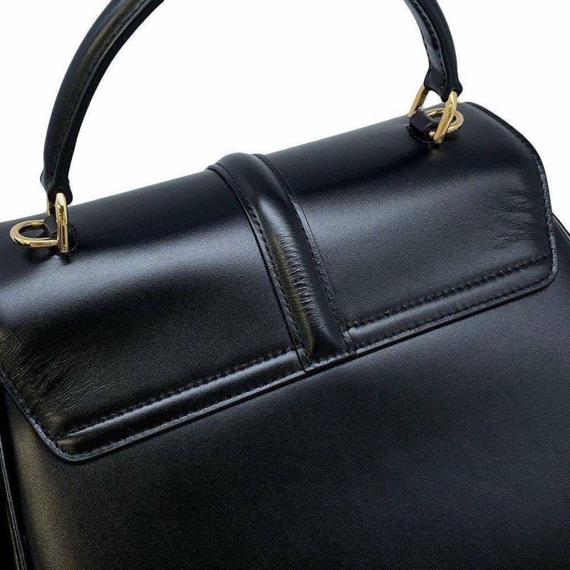 セリーヌ ハンドバッグ 16 セーズ 188003 カーフレザー CELINE バッグ 2wayショルダーバッグ 黒