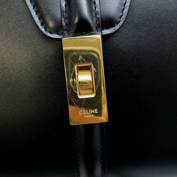 セリーヌ ハンドバッグ 16 セーズ 188003 カーフレザー CELINE バッグ 2wayショルダーバッグ 黒