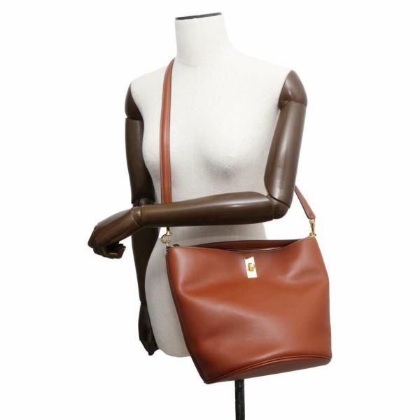 セリーヌ ハンドバッグ バケット16 カーフレザー 195573 CELINE 2wayショルダーバッグ ブラウン