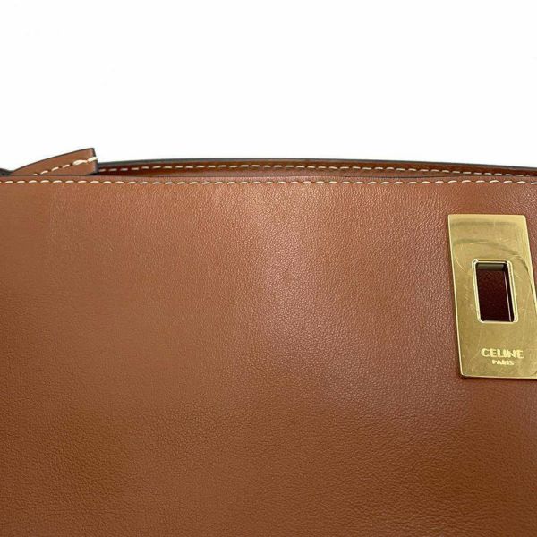 セリーヌ ハンドバッグ バケット16 カーフレザー 195573 CELINE 2wayショルダーバッグ ブラウン