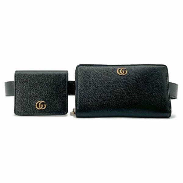 グッチ 長財布 GGマーモント ベルトウォレット ジップアラウンドウォレット レザー 699304 GUCCI 財布 黒 |  中古・新品ブランド販売ギャラリーレア公式通販