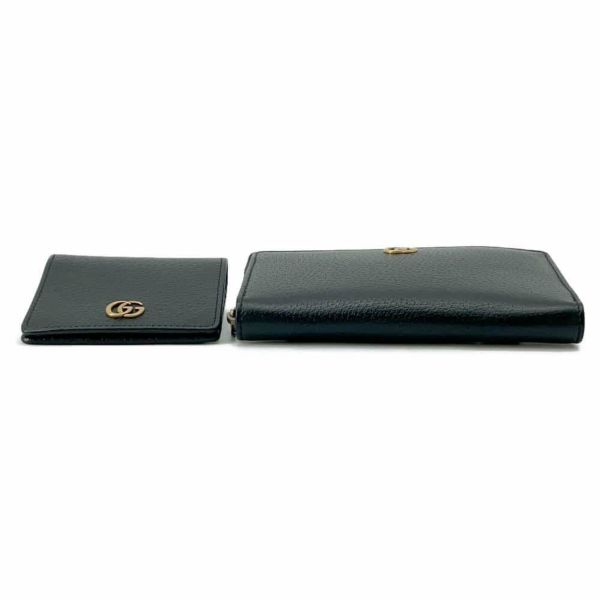 グッチ 長財布 GGマーモント ベルトウォレット ジップアラウンドウォレット レザー 699304 GUCCI 財布 黒