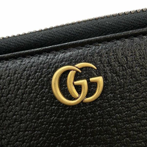 グッチ 長財布 GGマーモント ベルトウォレット ジップアラウンドウォレット レザー 699304 GUCCI 財布 黒