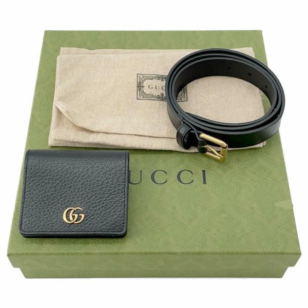 グッチ 長財布 GGマーモント ベルトウォレット ジップアラウンドウォレット レザー 699304 GUCCI 財布 黒