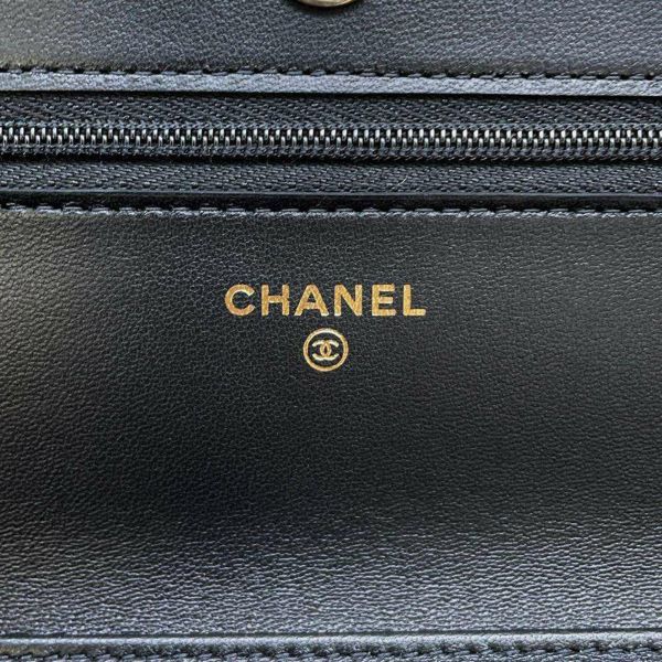 シャネル チェーンウォレット クラシック マトラッセ ココマーク アイコン ラムスキン AP0250 CHANEL 黒