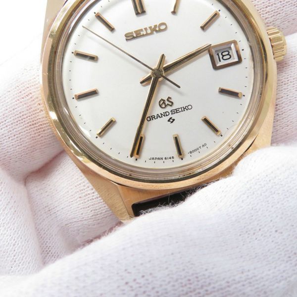セイコー グランドセイコー デイト 61GS ハイビート 6145-8000 SEIKO 腕時計 シルバー文字盤