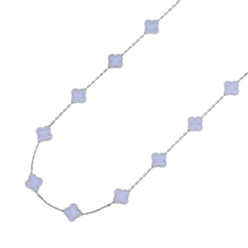 ヴァンクリーフ&アーペル ネックレス ヴィンテージ アルハンブラ ロングネックレス 20モチーフ カルセドニー K18WG VCARD80900