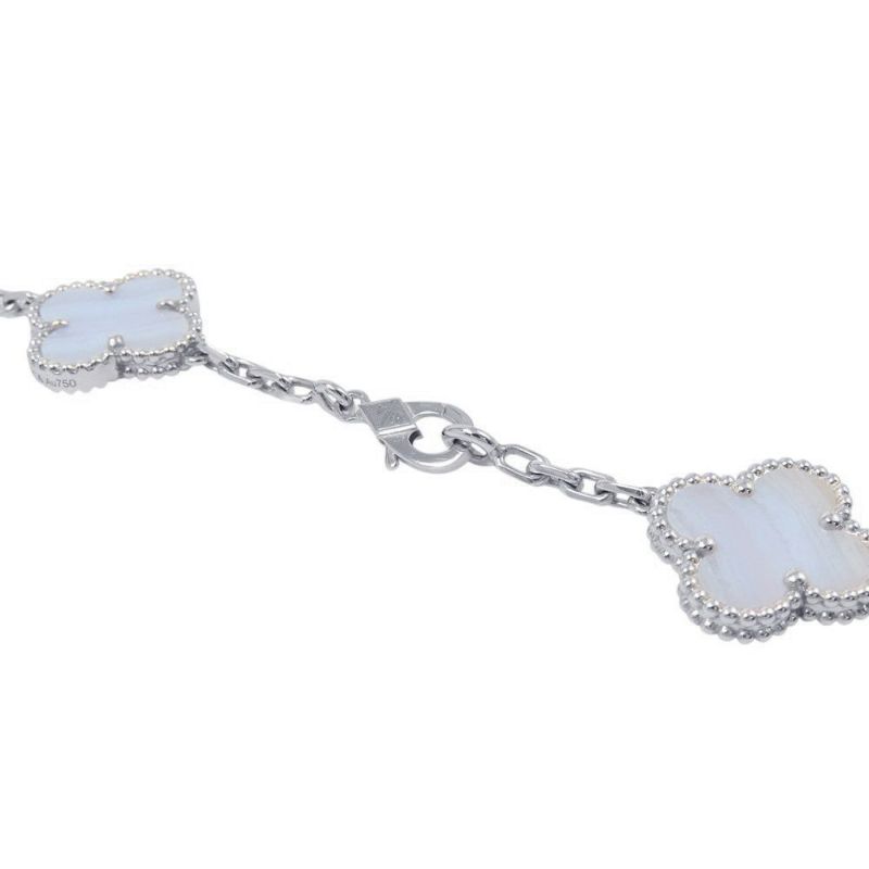 ヴァンクリーフ&アーペル ネックレス ヴィンテージ アルハンブラ ロングネックレス 20モチーフ カルセドニー K18WG VCARD80900