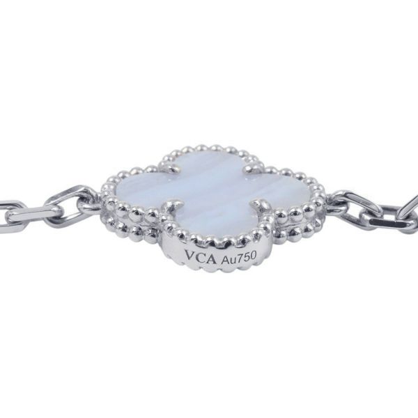 ヴァンクリーフ&アーペル ネックレス ヴィンテージ アルハンブラ ロングネックレス 20モチーフ カルセドニー K18WG VCARD80900