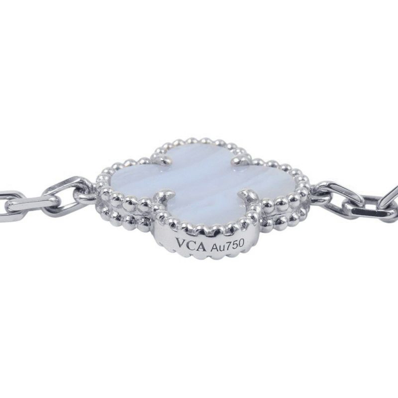 ヴァンクリーフ&アーペル ネックレス ヴィンテージ アルハンブラ ロングネックレス 20モチーフ カルセドニー K18WG VCARD80900