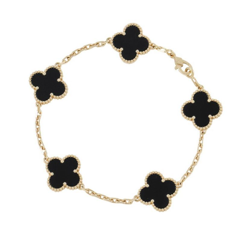 ヴァンクリーフ＆アーペル ブレスレット ヴィンテージ アルハンブラ ブレスレット 5モチーフ オニキス K18YG VCARA41300