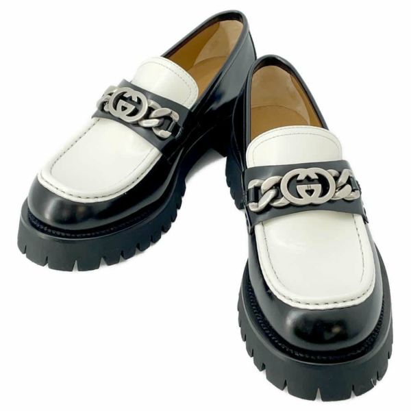 グッチ ローファー インターロッキングG付き レザー メンズサイズ9 1/2 752093 GUCCI 靴 黒