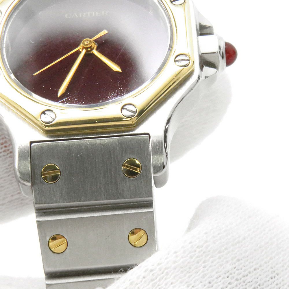 カルティエ サントス オクタゴン SM Cartier 腕時計 ボルドー文字盤