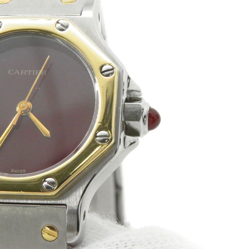 カルティエ サントス オクタゴン SM Cartier 腕時計 ボルドー文字盤