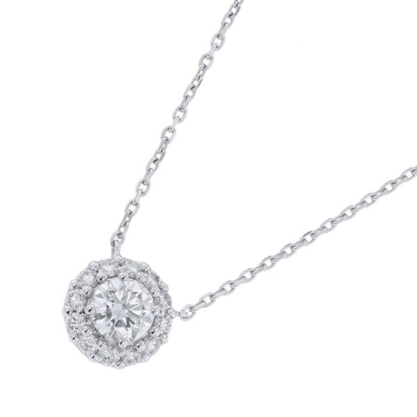 グラフ ネックレス アイコン ラウンド ダイヤモンド ペンダント ダイヤ 中石0.40ct K18WGホワイトゴールド GIA鑑定書付き