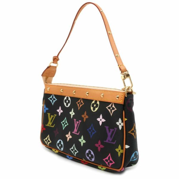 ルイヴィトン ハンドバッグ モノグラム・マルチカラー ポシェット・アクセソワール M92648 LOUIS VUITTON 黒