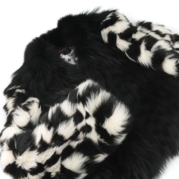 ルイヴィトン ファージャケット ダミエ フォックス インターシャ レディースサイズ38 1A5RDH 黒 ブラック 白