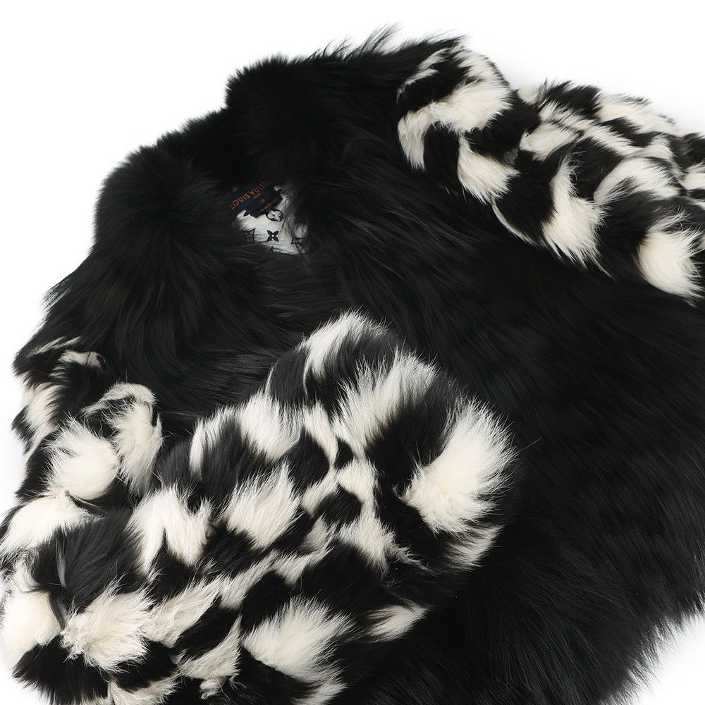 ルイヴィトン ファージャケット ダミエ フォックス インターシャ レディースサイズ38 1A5RDH 黒 ブラック 白