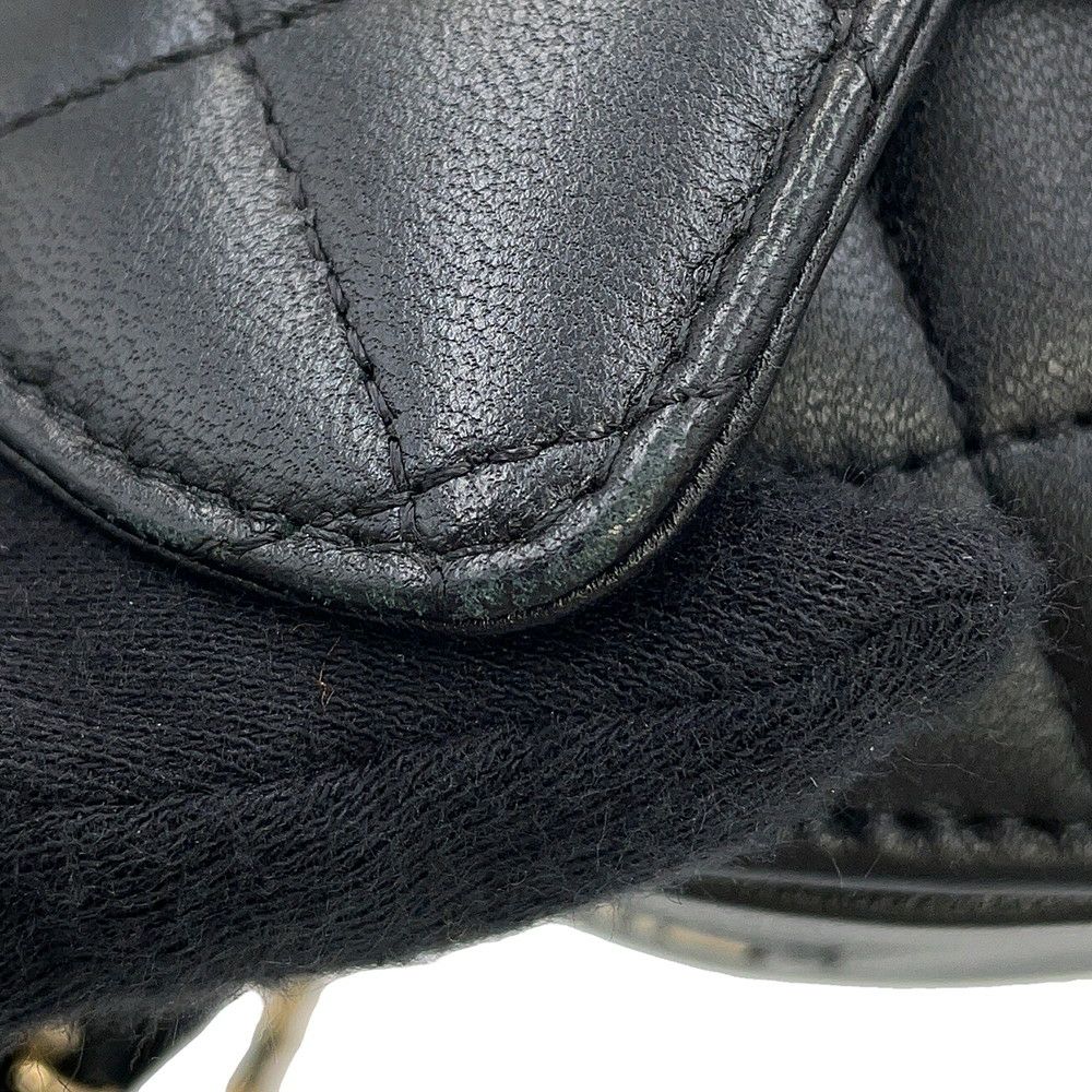 シャネル チェーンショルダーバッグ マトラッセ ココマーク ハート ラムスキン AP2784 CHANEL 黒