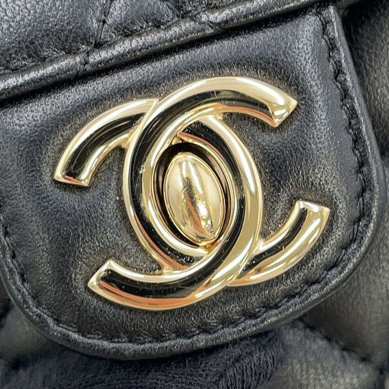 シャネル チェーンショルダーバッグ マトラッセ ココマーク ハート ラムスキン AP2784 CHANEL 黒