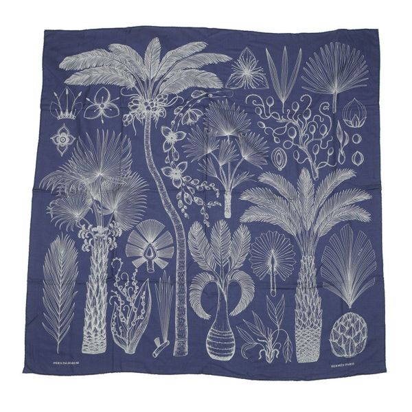 エルメス ストール カレ140 ヤシの目録 INDEX PALMARUM カシミヤ シルク HERMES ショール 大判
