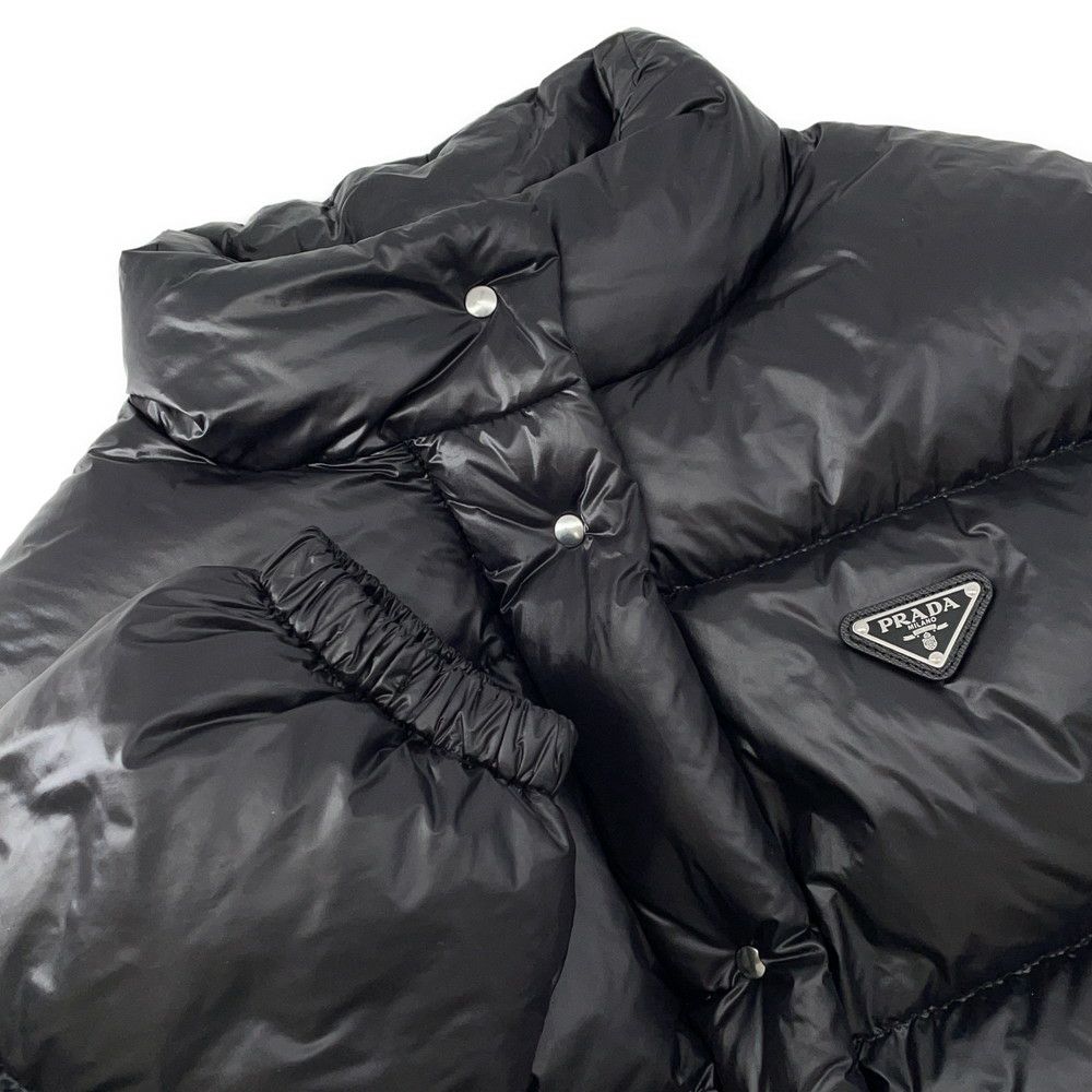 プラダ ダウンジャケット クロップド ベスト/ジャケット トライアングルロゴ レディースサイズ40 291805 PRADA アウター 黒