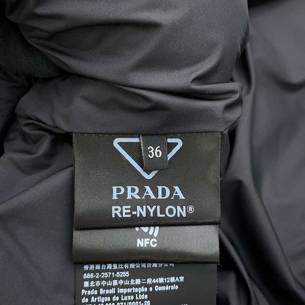 プラダ ダウンジャケット ニットダウンジャケット ウール レディースサイズ36 P25I07 PRADA アウター 黒
