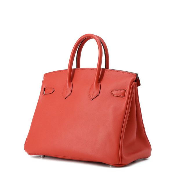 エルメス バーキン25 ルージュクー/シルバー金具 スイフト D刻印 HERMES Birkin ハンドバッグ