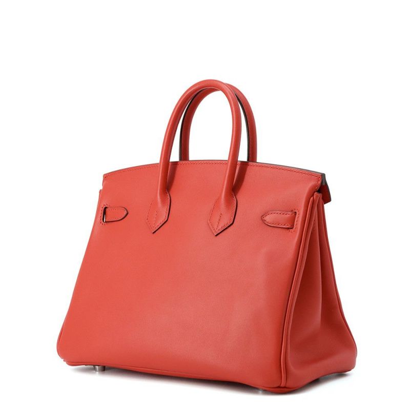 エルメス バーキン25 ルージュクー/シルバー金具 スイフト D刻印 HERMES Birkin ハンドバッグ